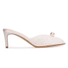 Black Suede Studio Debby 70 Mesh Mule In White