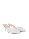 Black Suede Studio Debby 70 Mesh Mule In White