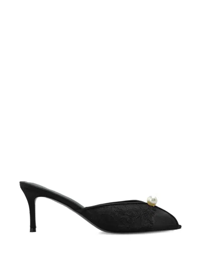 Black Suede Studio Debby Peep-toe Pumps In Black