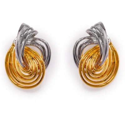Black Suede Studio Diez Earring In Gold/silver
