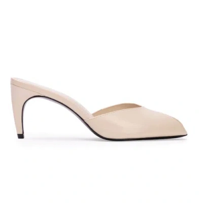 Black Suede Studio Dovie 70 Leather Mule In Neutral