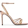 Black Suede Studio Ella 100 Metallic Sandal In Gold