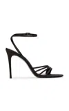 Black Suede Studio Ella Satin Sandals In Black