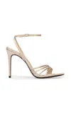 Black Suede Studio Ella Satin Sandals In White