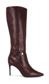 Black Suede Studio Elodie 100 Boot In Burgundy