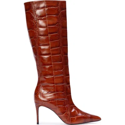Black Suede Studio Ember 80 Croc Boot In Brown
