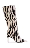 Black Suede Studio Ember Zebra Ponyhair Boots In Animal Print