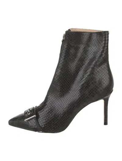 Pre-owned Black Suede Studio Embossed Leather Animal Print Pumps In Black