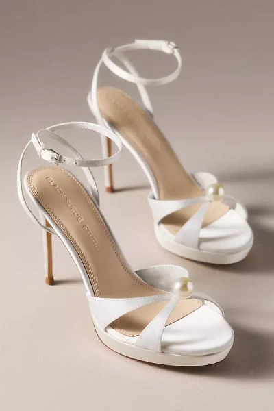 Black Suede Studio Fabi 100 Strappy Sandals In White