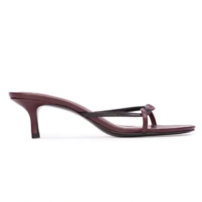 Black Suede Studio Fae 50 Sandal In Burgundy