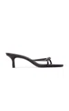 Black Suede Studio Fae Leather Sandals In Black