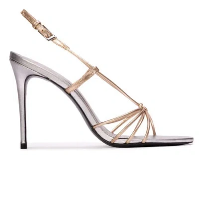 Black Suede Studio Fern 100 Metallic Sandal In Multi