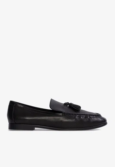 Black Suede Studio Finn Leather Loafers With Tassels
