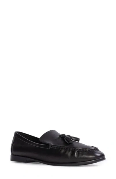 Black Suede Studio Finn Tassel Loafer