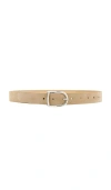 Black Suede Studio Frame Leather Belt In Neutral