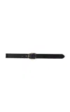 Black Suede Studio Frame Leather Belt In Black
