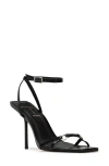 Black Suede Studio Frankie 100 Ankle Strap Sandal