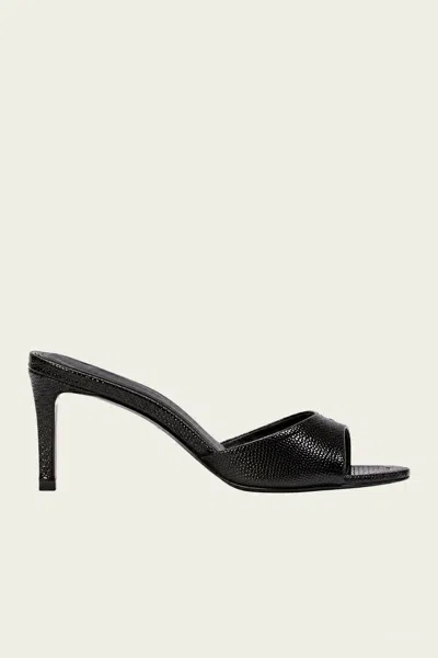 Black Suede Studio Freddie 65 Mule In Black Lizard