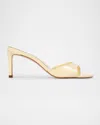 Black Suede Studio Freddie Metallic Stiletto Mule Sandals In Butter Patent