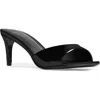 Black Suede Studio Freddie Slide Sandal In Black Patent