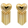 Black Suede Studio Fringe Earring In Gold