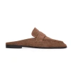 Black Suede Studio Gabby Croc Backless Loafer In Brown