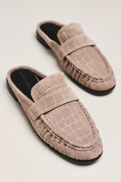 Black Suede Studio Gabby Loafer Mules In Multi