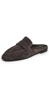 Black Suede Studio Gabby Loafers Hot Fudge Suede In Brown