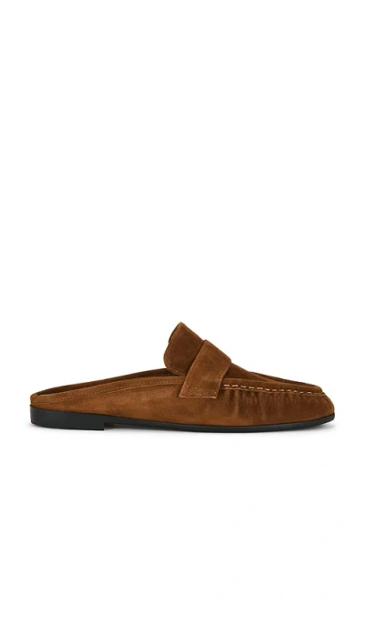 Black Suede Studio Gabby Mule Loafer In Brown