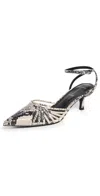 Black Suede Studio Grazia 50 Ankle Strap Pointed Toe Kitten Heel Pump In Peyote