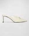 Black Suede Studio Hailey 65 Pointed Toe Mule In Coconut Patent Leather