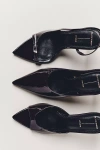 Black Suede Studio Heidi Slingback Heels In Black