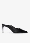 Black Suede Studio Icon 80 Leather Asymmetric Mules