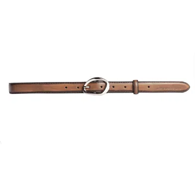 Black Suede Studio Iconic Belt In Coffee