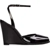 Black Suede Studio Idetta 100 Wedge  Sandal