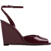 Black Suede Studio Idetta 100 Wedge  Sandal In Burgundy