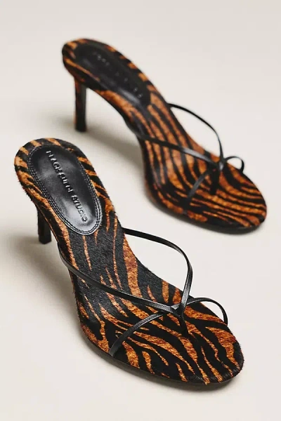 Black Suede Studio Jade 65 Strappy Mules In Multi