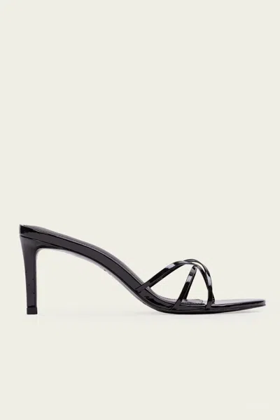 Black Suede Studio Jaya 70 Mule In Black Patent