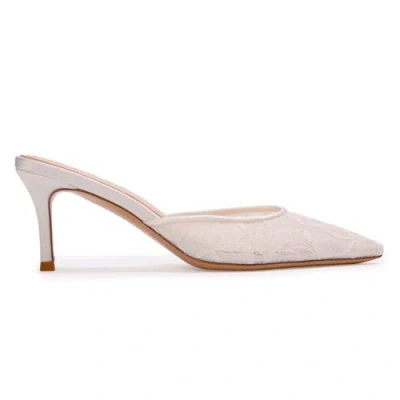 Black Suede Studio Jayla 70 Lace Mule In White
