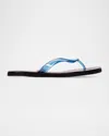 Black Suede Studio Jeli Flip Flop In Blue Pvc