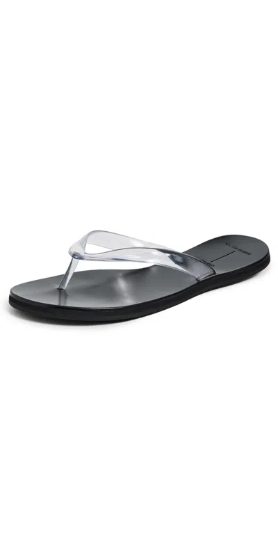 Black Suede Studio Jeli Sandals Clear Pvc
