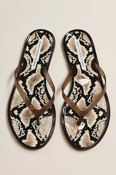 Black Suede Studio Jelly Flip-flop Sandals In Multi