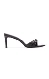Black Suede Studio Joanna Leather Sandals In Black