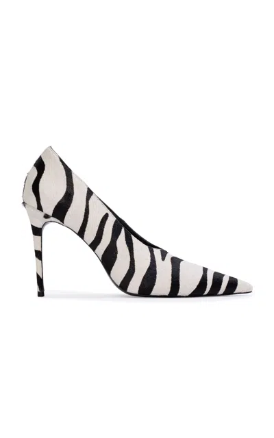 Black Suede Studio Jona Zebra Ponyhair Pumps In Animal Print