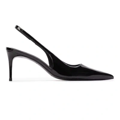 Black Suede Studio Jordyn 70 Pump In Black Patent Leather