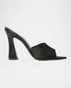 Black Suede Studio X Revolve Nadya Mule Sandal In Black Satin