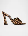 Black Suede Studio Women's Junie 100 Leopard-print Pony Hair Sandal In Leopard Pony Hair