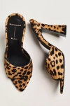 Black Suede Studio Junie Mule Heels In Multi