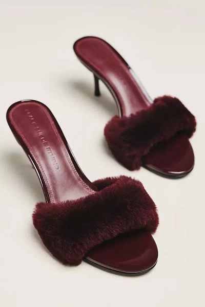 Black Suede Studio Kaia 65 Mule Heels In Burgundy
