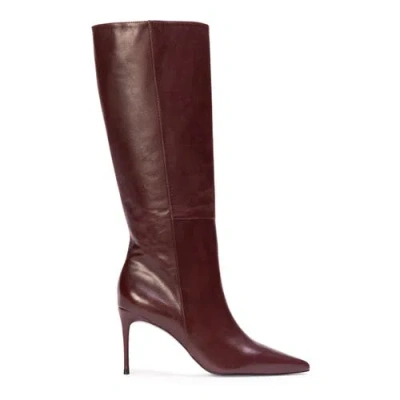 Black Suede Studio Kath 80 Boot In Burgundy
